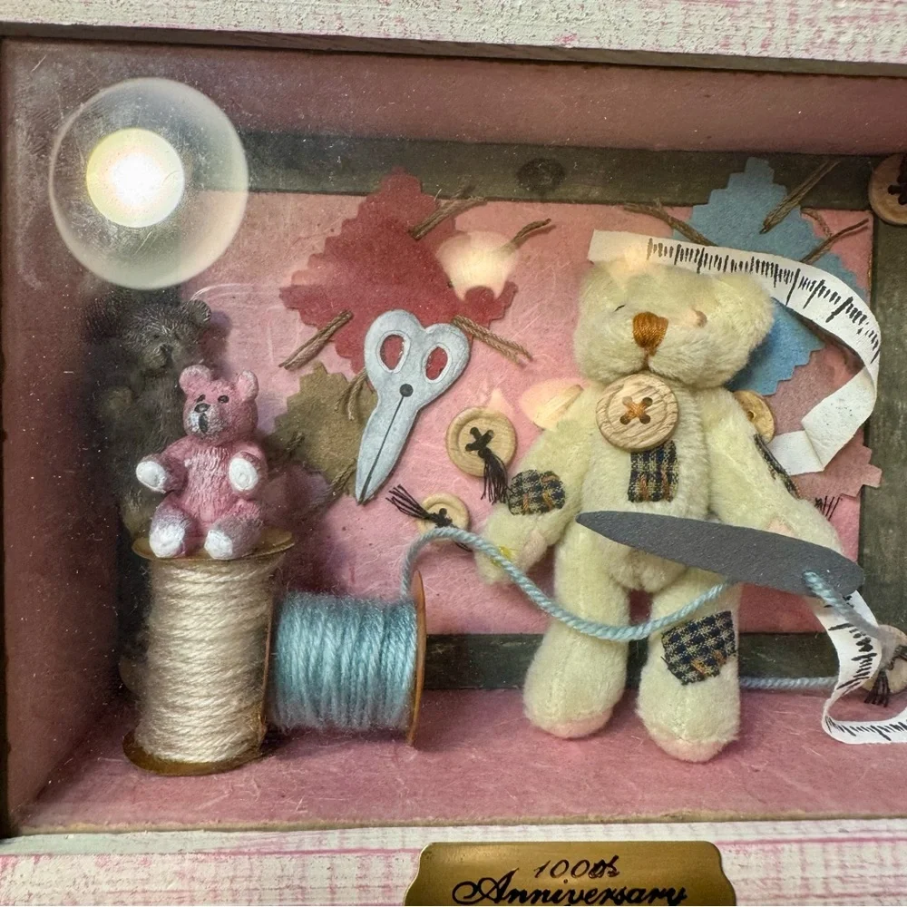Teddy Bear shadow box. Vintage 2002 limited edition shadow box